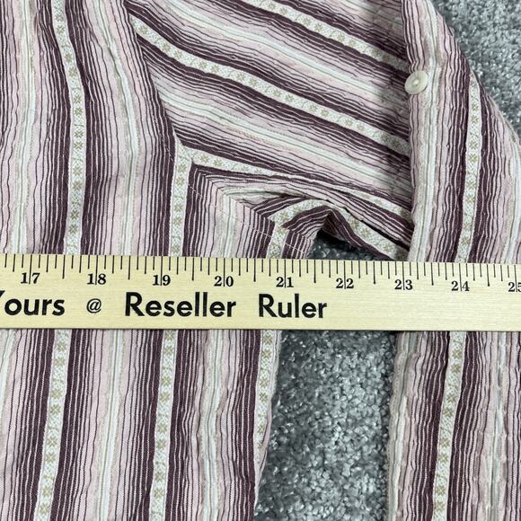 North Face Button Up Shirt Womens Large Seersucker Mesh Hiking Fishing Stripe - Picture 10 of 12